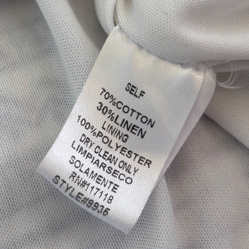 Soieblu Grecian Embroidered Cotton Linen Shift Mini Dress Size Small White Blue - Picture 11 of 15